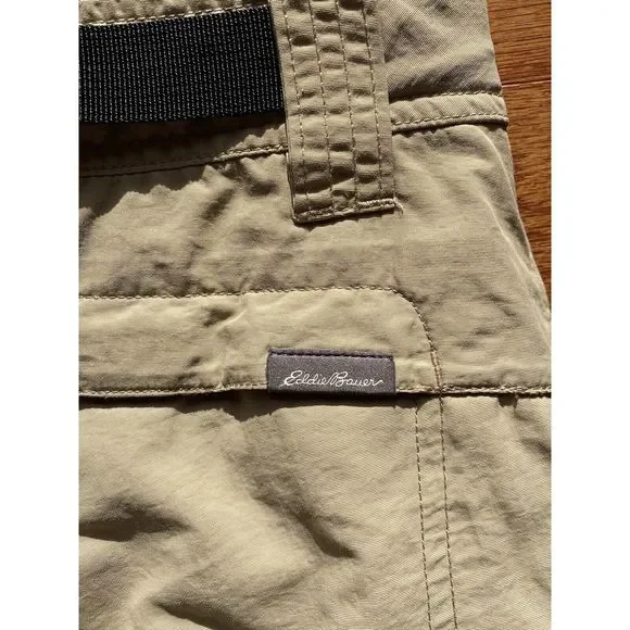 Eddie Bauer Tan Hiking Pants with Belt Size 34x32 - Picture 9 of 10
